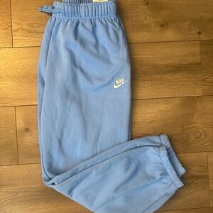 Nike Kids Blue Fleece Joggers with White Logo